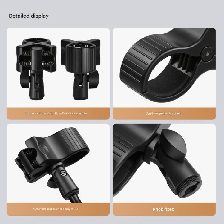 MultiPurpose Microphones Mount Spring Clip Holder Compatible 1/4Inch 5/8Inch Thread for 32-65mm Diameter Equipment