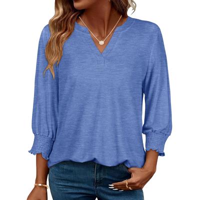 Damenmode Lässiges einfarbiges T-Shirt Top