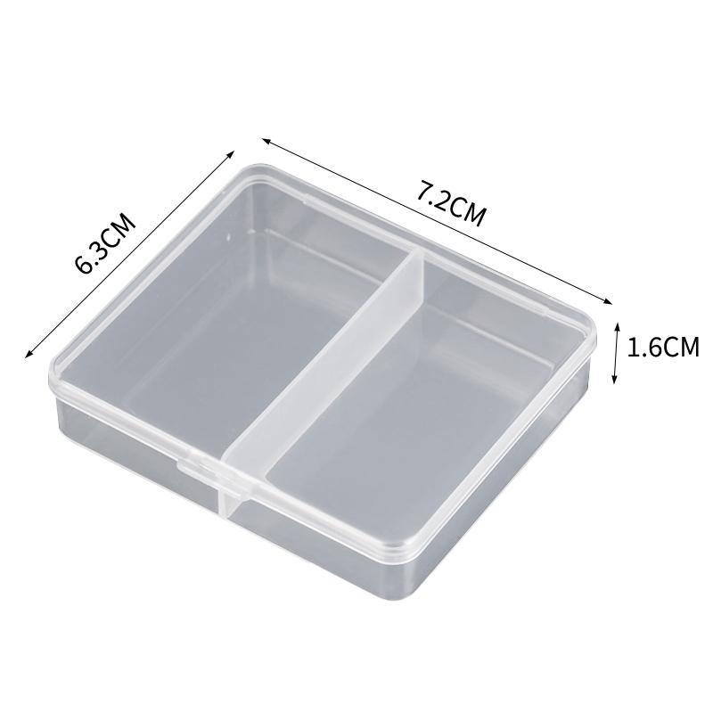 

5Pcs 2-compartment Square PP Clear Tool Storage Box Jewelry Beads Container Power Tools Accessories Box Sundries Organizer Case