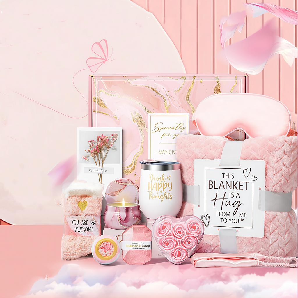 10Pcs Spa Gift Basket Self Care Gift Baskets Relaxing Spa Gift Basket Birthday Gifts for Women