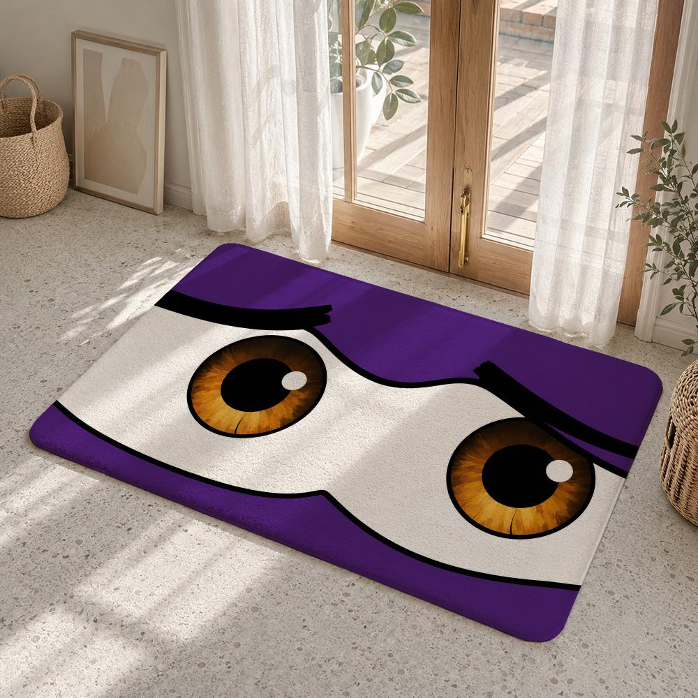 Worried Eyes Floor Mat Flannel Rug Non Slip Absorbent Soft Washable For Entryway Hallway Bathroom Kitchen Decor