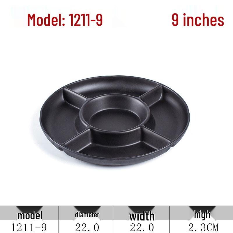 Melamine Frosted Six-Compartment School Plate - Rectangular Commercial Tableware Set Default