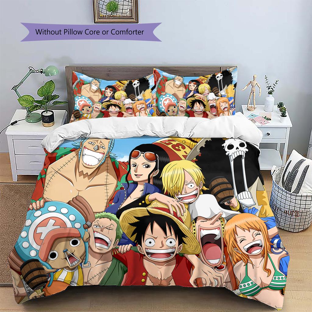 Cartoon Pattern Bedding Quilt Set Quilt Cover Pillowcase Home Decoration Birthday Gift (1 * duvet cover + 2 * pillowcase, without core)