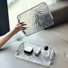Decorative Water Ripple Storage Tray Light Luxury Dessert Plate Clear Tea Cup Tray  Household