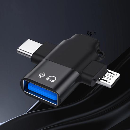 Type-C Adapterplugg Hurtigspill Kompakt Lading Dataoverføring Universell Størrelse Bærbar USB Mikro 3 OTG