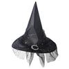 Mystischer Zauberer Requisite Gotischer Hexenhut für Damen 15 Zoll Cosplay Halloween Accessoires Kostümparty Maskenball Karneval Bühnenauftritt