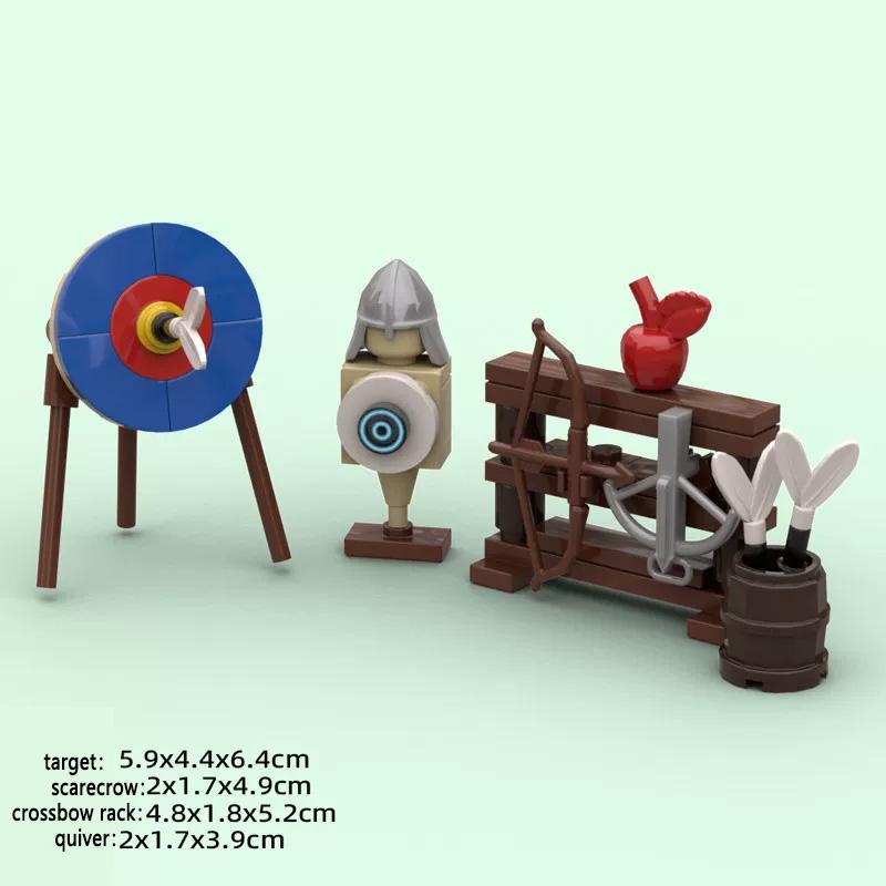 MOC Notice Board Building Block Set Bee Farm Fountain Bonfire Stove Medieval Town Street View Water Wall Bridge Road Sign Brick Toy
