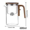 600/800ml Tea Separation Filtration Glass Tea Pot Wood Handle Tea Water Separation Inner Container Teapot