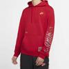 Nike Sportbekleidung Club Print Langarm-Pullover-Hoodie mit Kordelzug Herren-Hoodie Rot CU3670-687