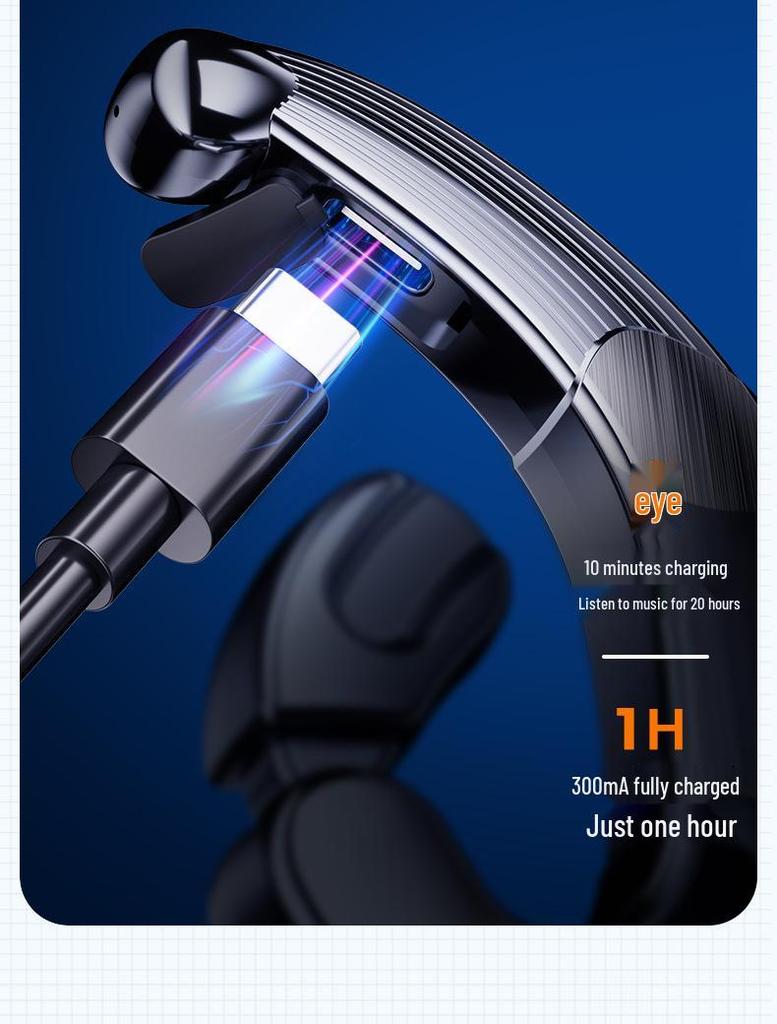 2024 In-Earless Bone Conduction Bluetooth Headphones, Ear-Hook Design, with 5.3 Chip and Ultra-Long Battery Life, Unisex.