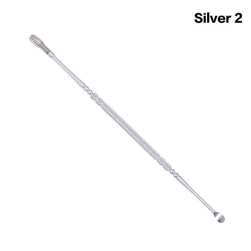 

Двусторонний очиститель для удаления ушной серы Двусторонний удалитель ушной серы 360° Чистящая ушная палочка Инструменты для ухода за ушами из нержавеющей стали 2 серебряный