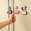 Seamless Cartoon Mop Clip Self-adhesive Wall Mop Holder Multi-purpose Broom Hanger  for Home