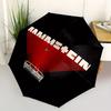 1pc RAMMSTEIN Automatic Folding Umbrella, Portable Collapsible Design, 8-Rib Iron Frame, , All-Season Casual Outdoor Accessory for Christmas Birthday