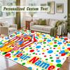 Crystal Velvet Square Rug Custom NameEl Payaso Plim Plim Pattern Non Slip Home Floor Decor Rug