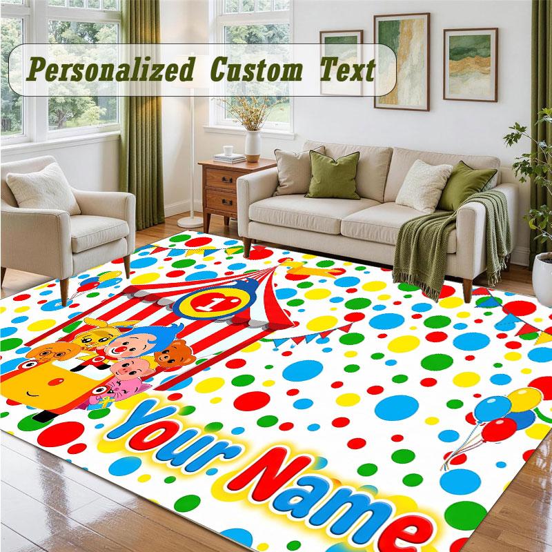 Crystal Velvet Square Rug Custom NameEl Payaso Plim Plim Pattern Non Slip Home Floor Decor Rug