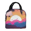 Summer Beach Sunset Palm Tree Design Insulated Lunch Bag for Women Kids Portable Food Boxes Thermal Lunch Box Tote
