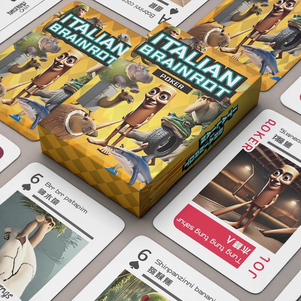 Cards Italian Brainrot Poker Italian Brainrot Bombardiro Crocodile, Tung Tung Tung Sahur, Tralaleo Tralala and Others.