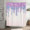 Purple dripping glitter waterproof shower curtain bathroom decor custom size printed fabric water resistant home accessories whi