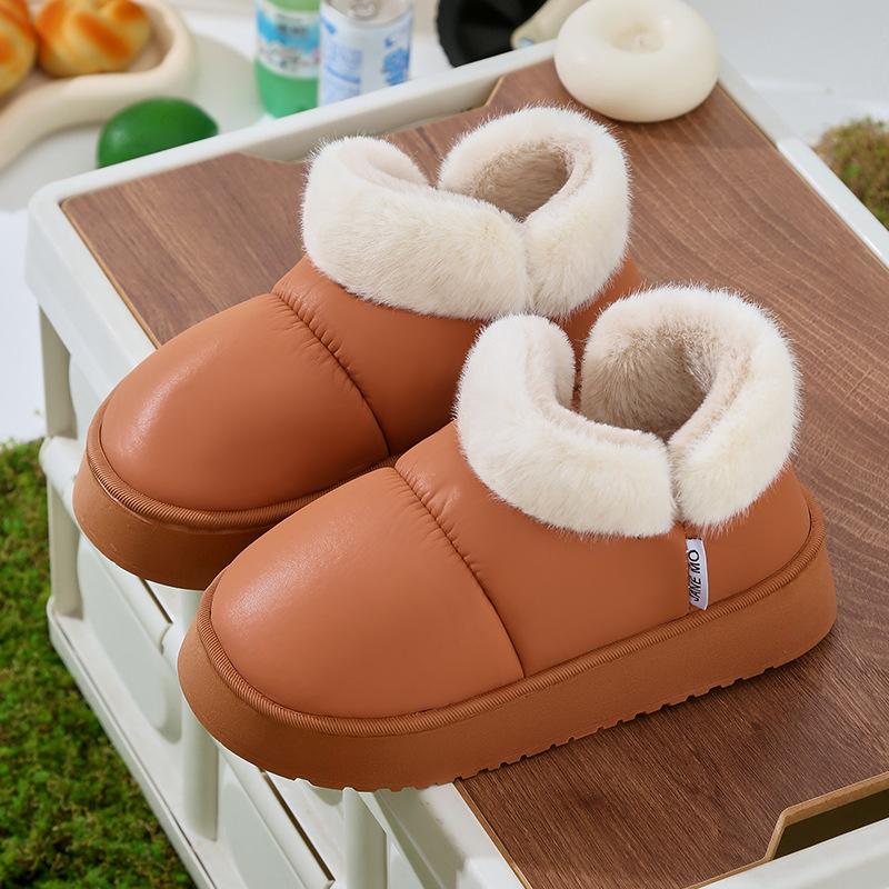 Routine good product winter cotton slipper bag and home interior simple warmth thick bottom fluff large opening external wear cotton