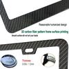 BGMVFK Carbon Fiber License Plate Frame- Black Aluminum Heavy Duty Car Tag Holder Cover, 2 Pack Rust/Rattle Proof Front & Rear Plate Mounting Kit-