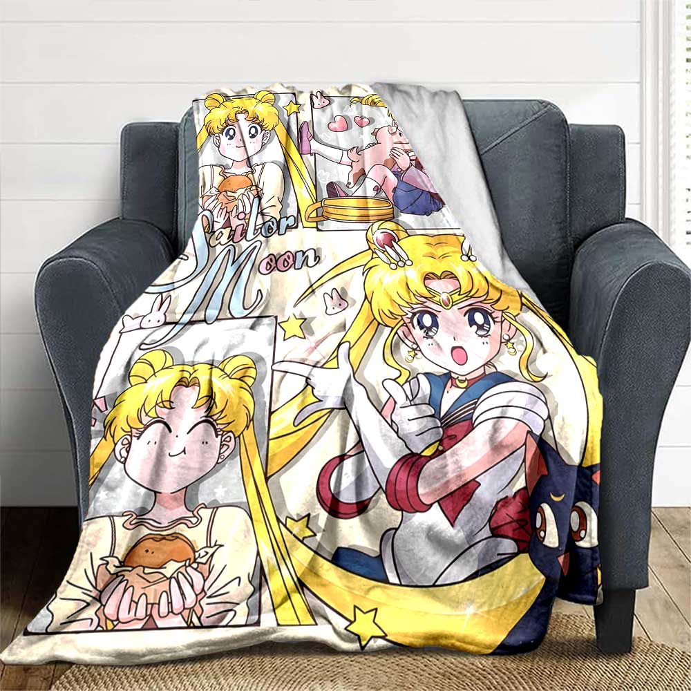 Sailor Moon Adventure Blanket Warmthful Decor Blanket Versatile for Sofa Sofa Couch Office Bed Picnics Warmthful Decor Best Holiday Y3