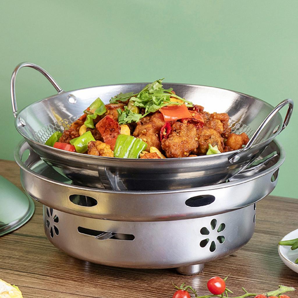 Stainless Steel Wok Pan for Home and Restaurant Stir-Frying