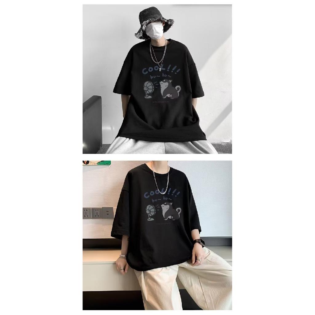 Camiseta de manga corta con cuello redondo y estampado de letras de moda para hombre para verano, top informal holgado