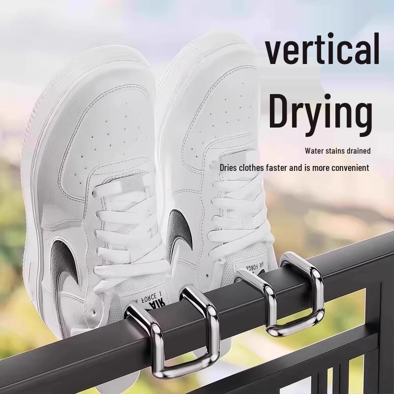 Multifunktionale Schuh-Trockenhaken aus Edelstahl für Fenstergeländer