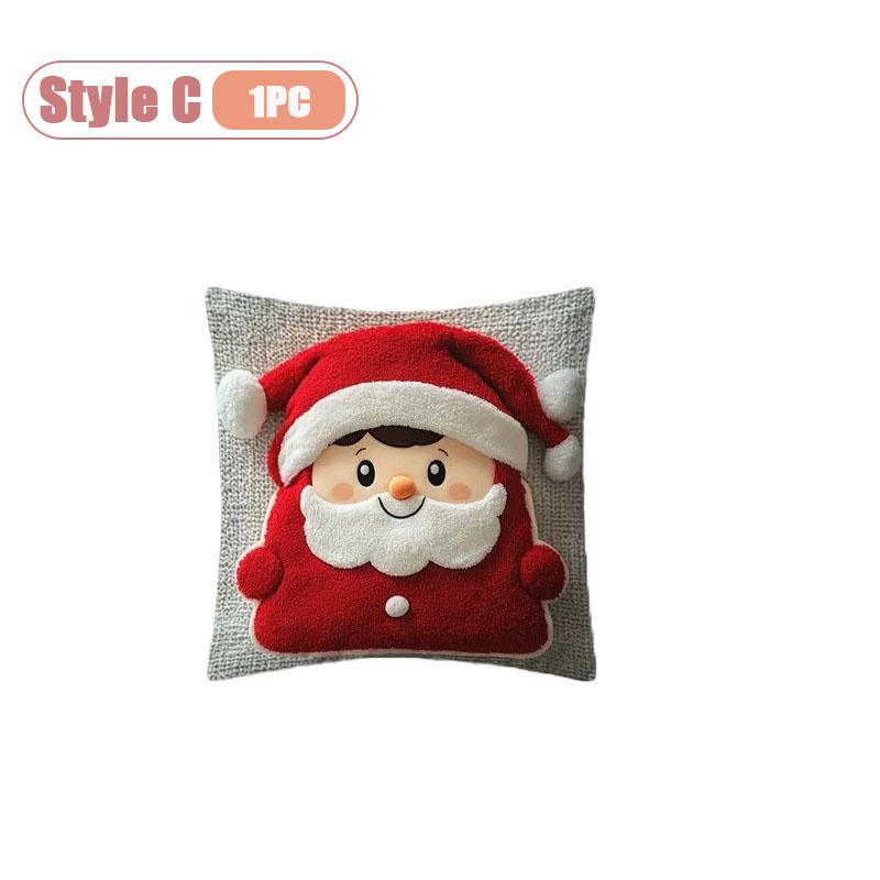 1-10PCS Christmas Pillow Cover Snowman and Reindeer Digital Print Sofa Cushion for Home Office and Living Room Holiday Decor