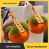 Good Luck Faux Rex Rabbit Fur Keychain: Small Persimmon Car Pendant & Cute Plush Backpack Ornament
