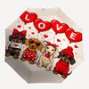 1pc Valentine's Day with cute dogs balloons. Umbrella with Plastic Handle,Suitable for All Seasons Home Travel Outdoor Umbrellaptys31067