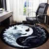 1pc Wolf YinYang Office Round Area Rug, Under Office Chairs Bedroom Living Room Home Decor, Room Deco, Available In Various Sizes