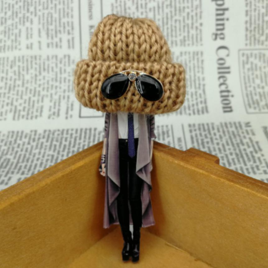 Girl Cute Brooch Wool Hat Badges Big Handmade Fashion Lovely Funny Brooches For Woman Harajuku Style Lapel Pins Lover Mom Gifts