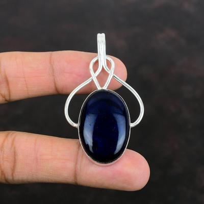 Pendente in Labradorite Fuoco Blu Ciondolo Pietra Preziosa Gioielli Unici Ciondolo in Argento Sterling 925 Ciondolo Fatto a Mano Gioielli in Argento Regali di Anniversario