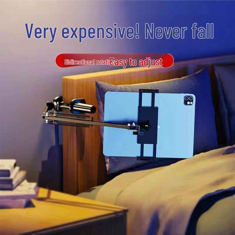 Multifunctional Phone & Tablet Stand for Bedside, Desktop, Overhead Shooting, Live Streaming, and Lectures with Stable Large Clip.