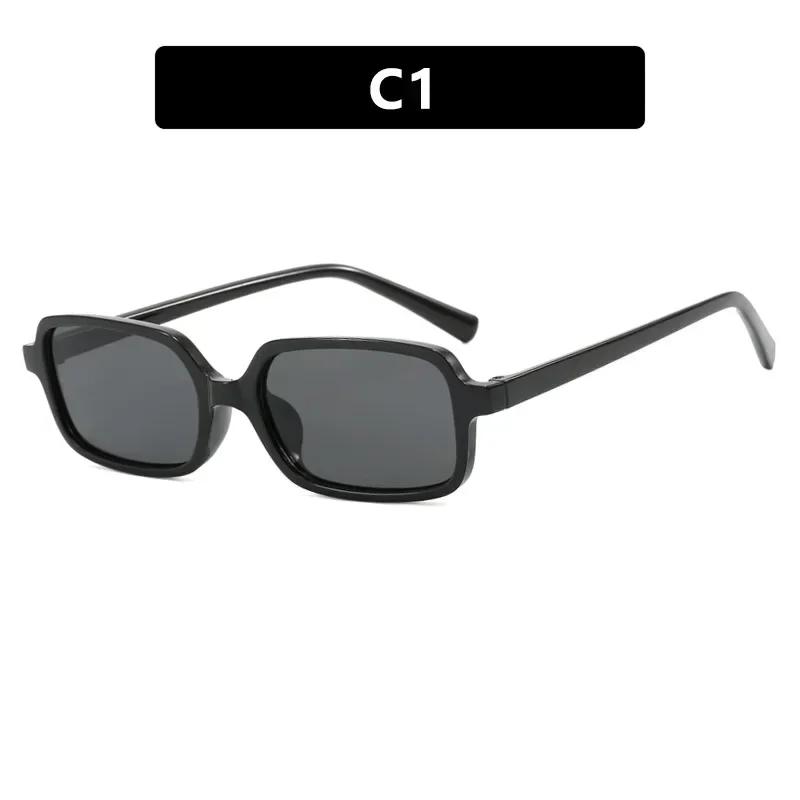 Retro Fashion Small Box Anti Uv Flat Lens Uv400 Simple And Versatile Sunglasses Outdoor Travel Sunscreen And Windproof Glasses