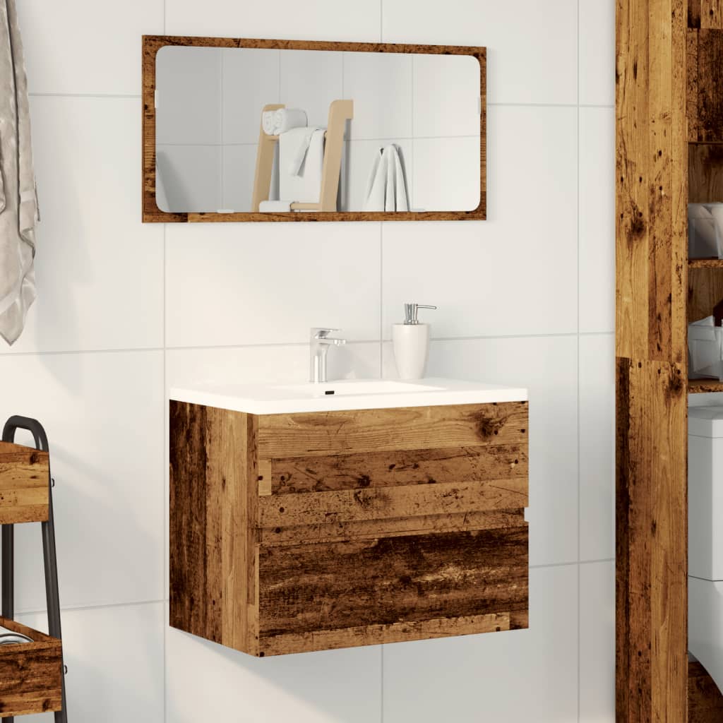 Bathroom Cabinet with Vintage Wood Effect 60 X 38.5 X 45 Cm Particleboard