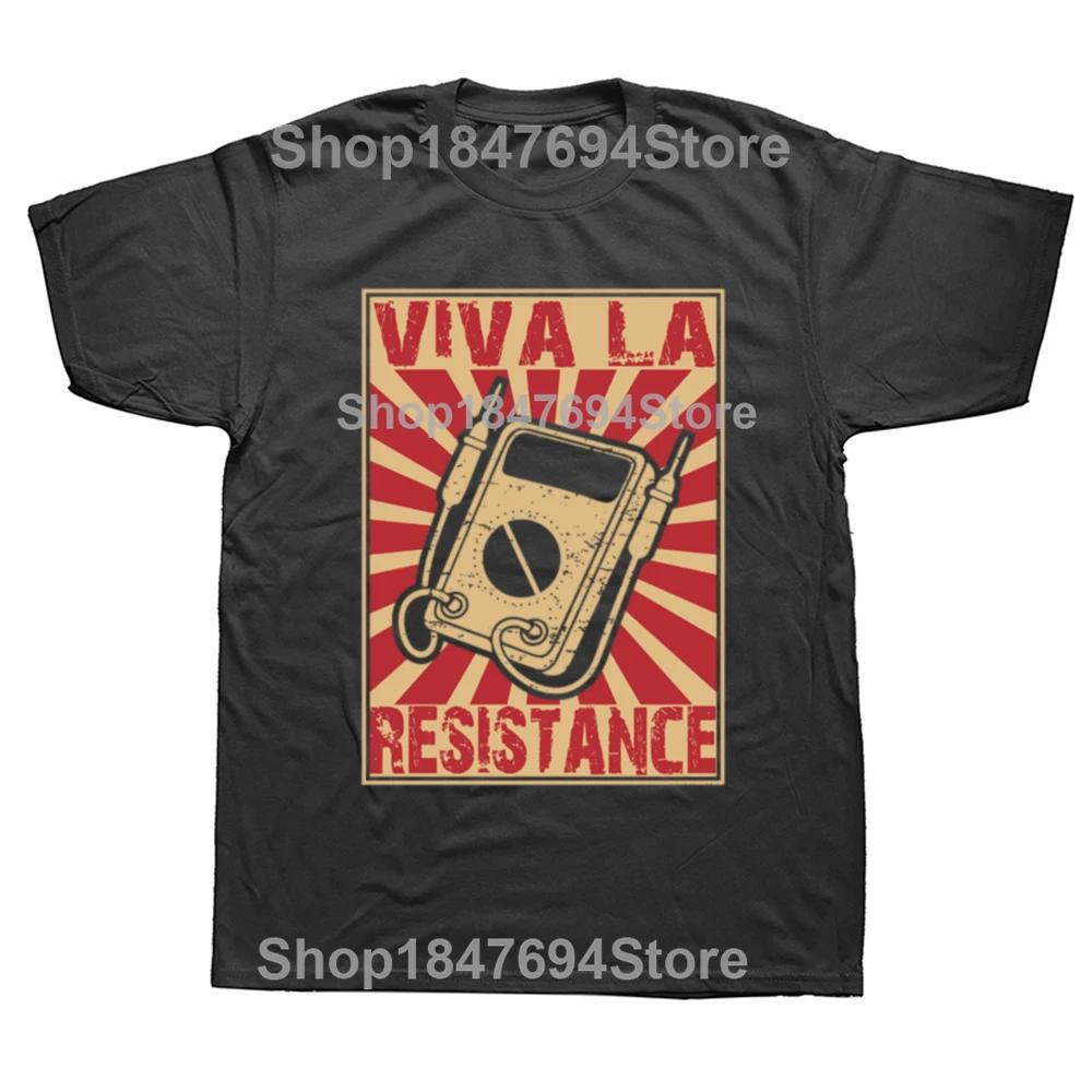Resistance Retro Electrical Fathers Day Electricians Tshirt Funny Gift Unisex Dad Father Husband Short Sleeve Cotton T Shirt