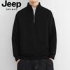 JEEP SPIRIT Men's Half-Zip Stand Collar Long Sleeve Sweatshirt