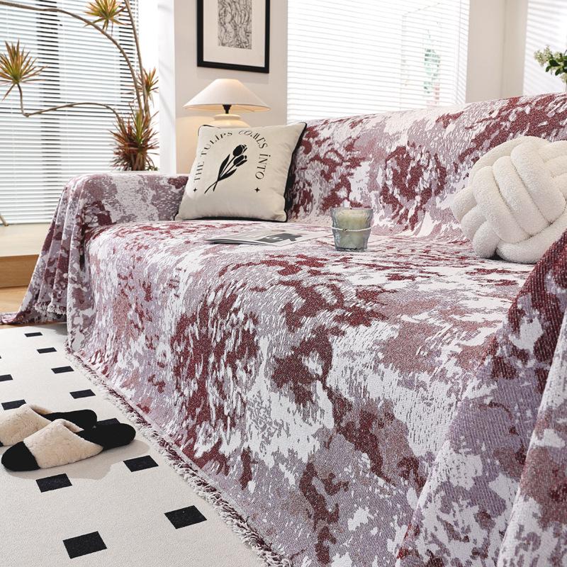 

Universal All Season Sofa Blanket High Quality Cover Large Sofa Throw Soft And Cozy Sofa Cover Protector Stylish Furniture Accessory 90*90cm червоний