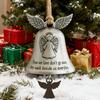Christmas Bell Ornament Collectible Holiday Angel Wing Bell Engraved Christmas Pendant Memorial Decoration