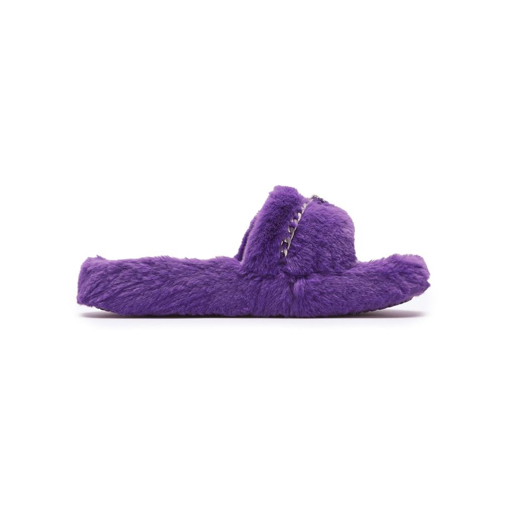 Fila Shell Shoes Plush Slippers Retro Series Comfortable Slide Sandals Women Slippers Purple F12W442501FHT