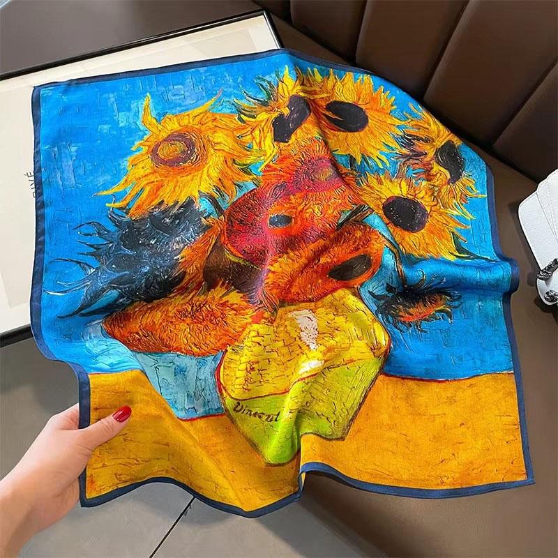 Scarf Silk Bandana Women Square Scarves Wrap Kerchief Spring Fashion Luxury High Quality Headband Hijab Shawls