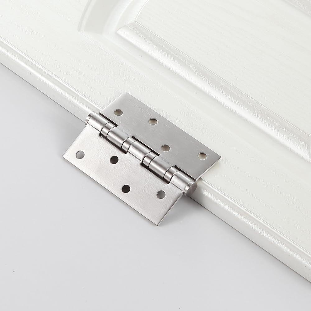  2-Piece 10x7.8cm Heavy-Duty Stainless Steel Door Hinges With 16 Screws – Black/Gold/Silver – For Entry Doors, Cabinets, Windows, Toolboxes