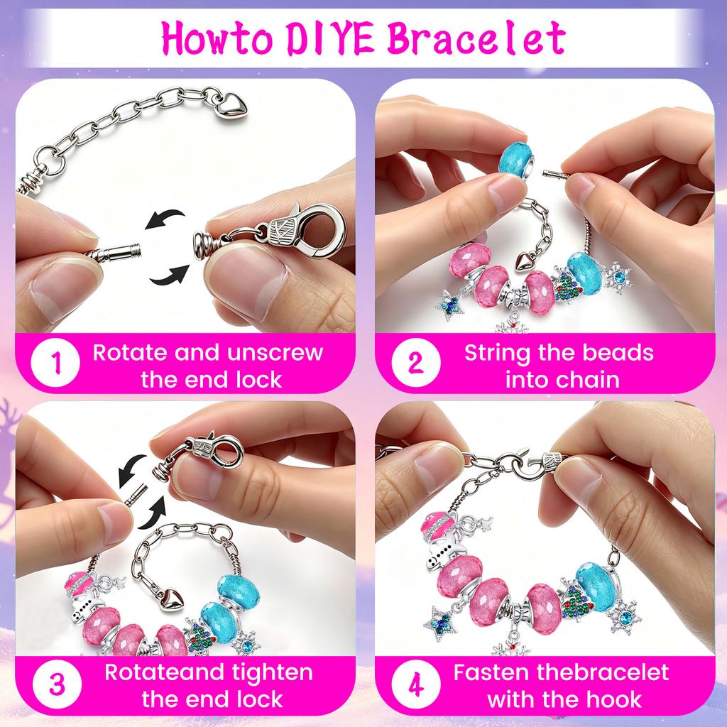 Days Christmas Advent Calendar for Women - Alloy Bracelet Jewelry Set with Surprises, Holiday Countdown Gift