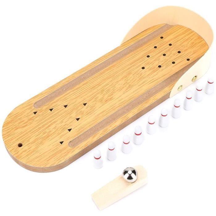 Mini Jeu de Bowling En Bois Bowling de Table,Bowling de Table Jeu Société Jeu,Jeu de Bowling de Bureau
