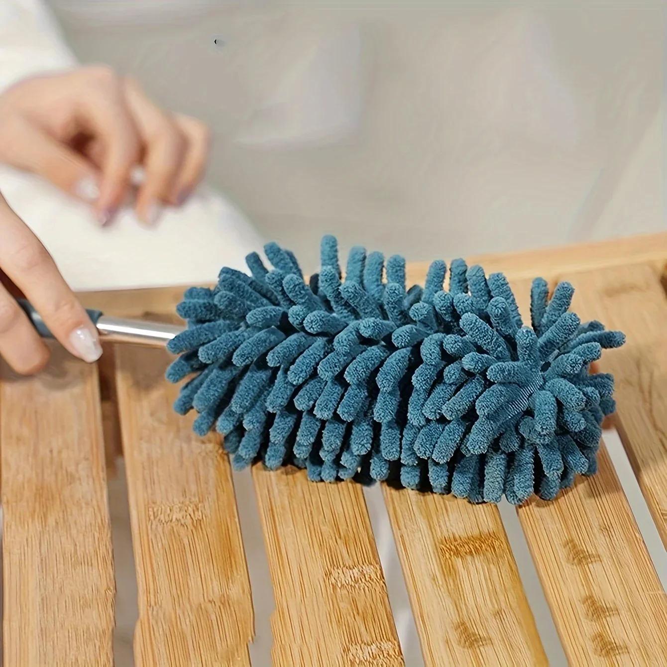 

1pc-Washable Mini Telescopic Duster with Extendable Handle - Soft Chenille, Lint-Free, Multifunctional for Efficient Cleaning