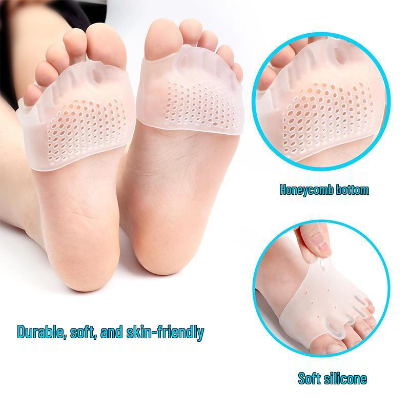 Five-Hole Honeycomb Forefoot Pad with Breathable Silicone for Pain Relief, Toe Correction, Bunion Separation, and Orthotic Support.