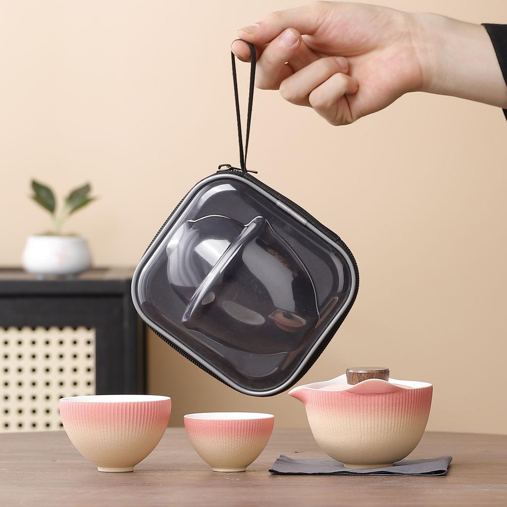 National tide festival gifts gradual change ceramic teapot outdoor camping a pot of four cups travel tea set small set