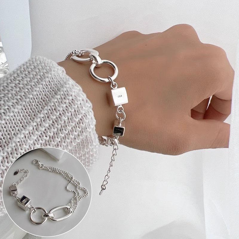 Retro Braided Open Bangle: S925 Silver Plated Unisex Bracelet - Trendy Heavy Industry Design